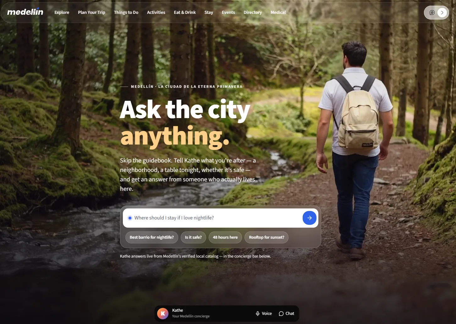 The Medellin.co homepage