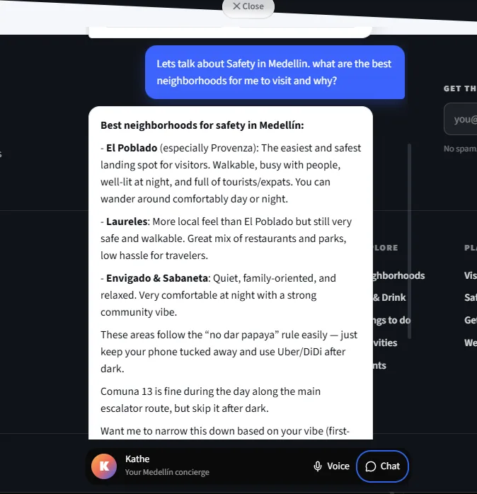 AI assistant interface